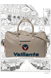 Michel Vaillant Vaillante 48h ecru leather travel bag
